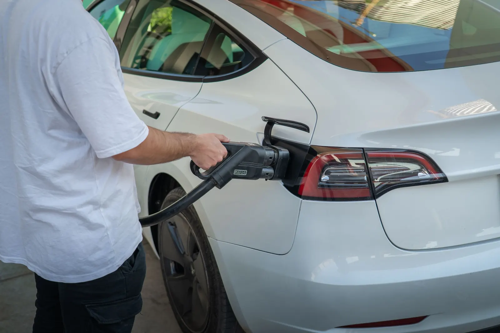 An electric vehicle charging
