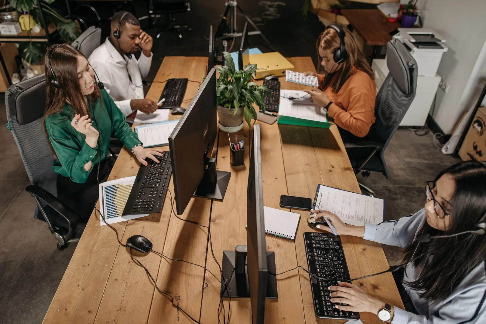 An operations team at work