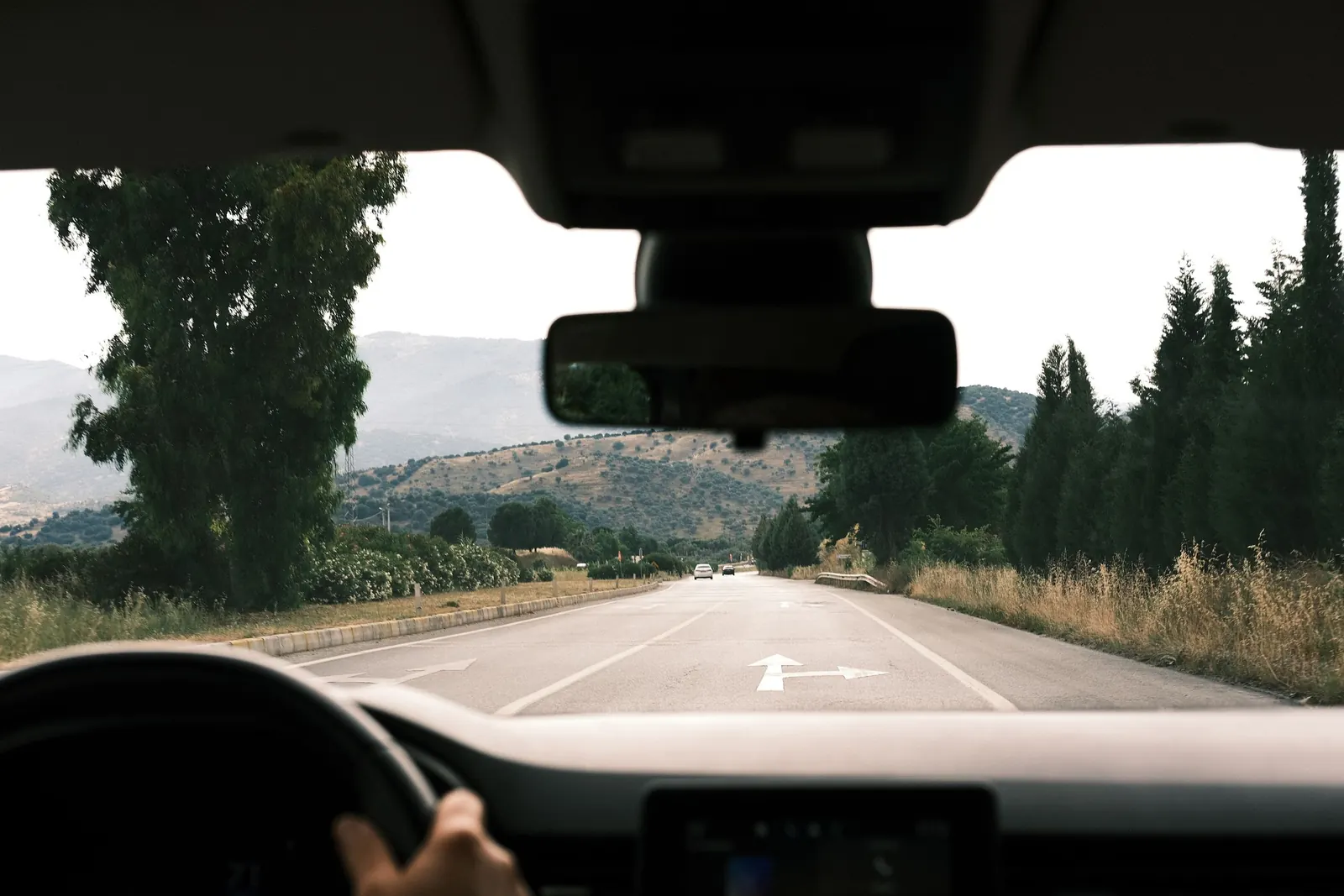 A driver behind the wheel